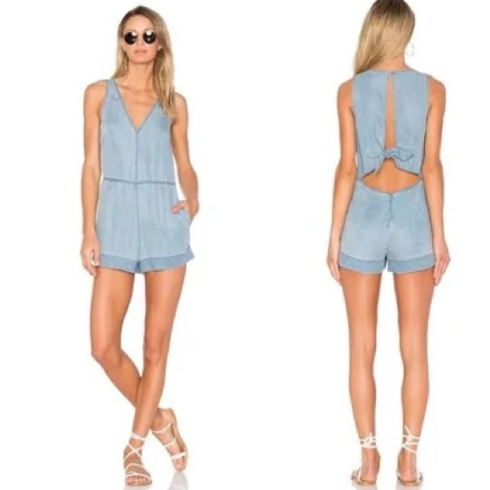 Stylish Light Blue Sleeveless Rag and bone Romper
